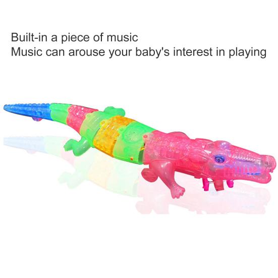 Portable Crocodile Toy Educational Musical Electric LED Luminous Animal Model Toy for Kids