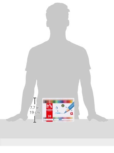 Caran d'Ache Fan Color Water-Soluble Colored Pencils, 30-Color Set, 1288-330, Officially Imported