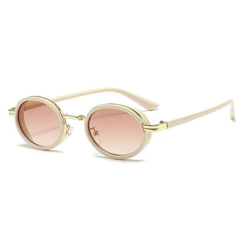 Metal Oval Men Sunglasses Fashion Brand Designer Clear Gradient Lens Eyewear Women Luxury Sun Glasses Shades Uv400