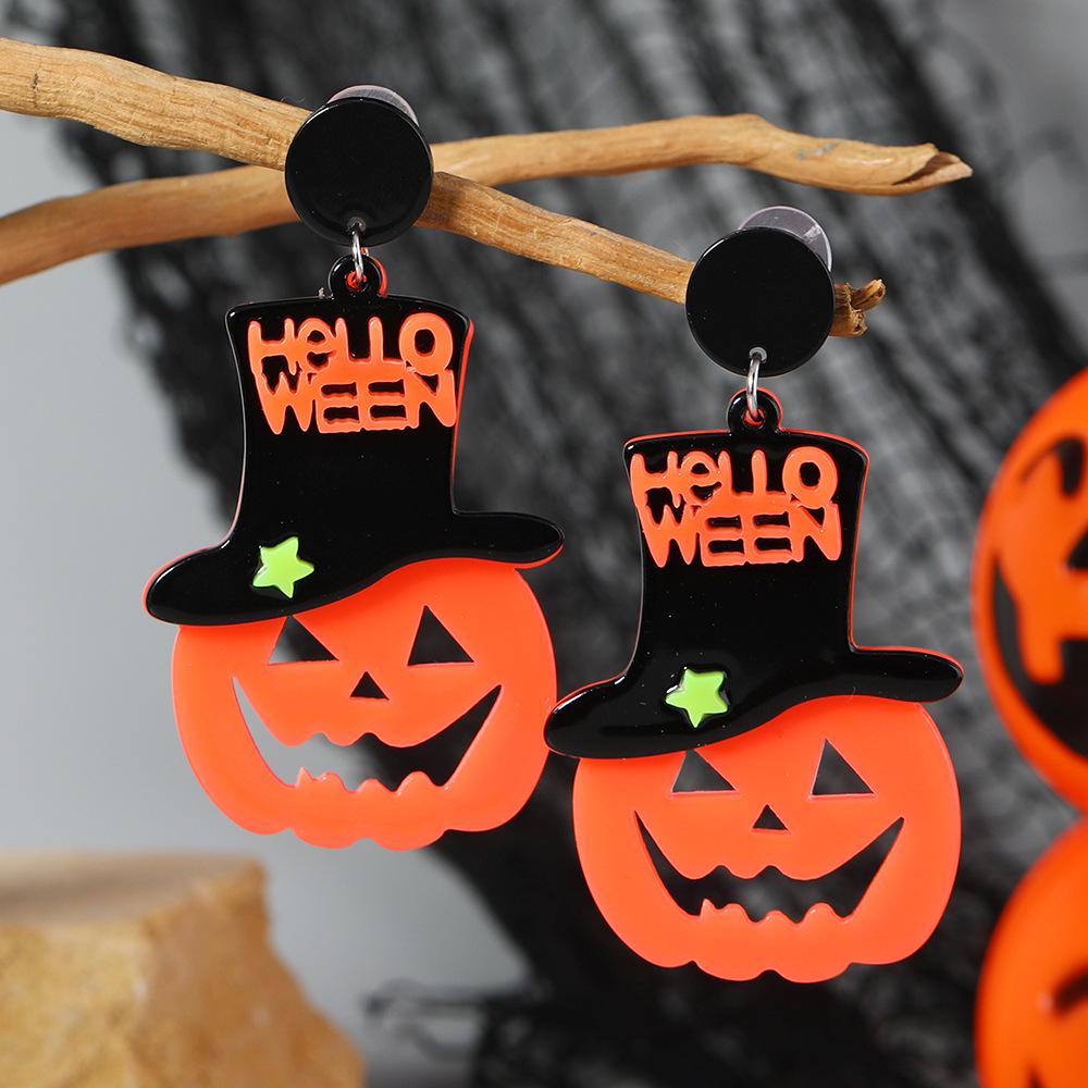 European Fashion Style Halloween Pumpkin Monster Stud Earrings