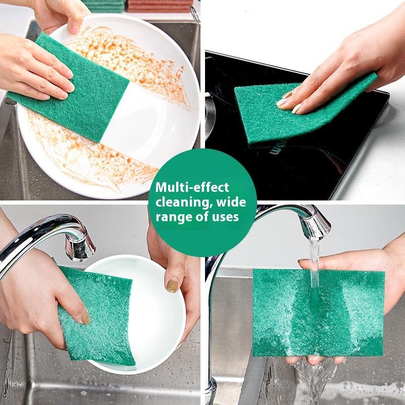10/20/30Pcs Scrub Pads Household Kitchen Oil Removal Dishwashing Pot Pads Scratch Free Multipurpose Reusable Cleaning Dishrag