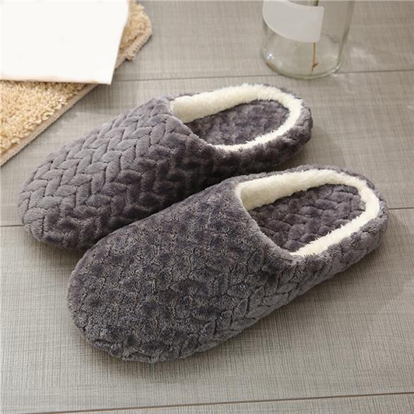 2022 Soft Sole Slippers Men Women Indoor Floor Flat Shoes Autumn Winter Warm Home Cotton Warm Plush Bedroom Slides
