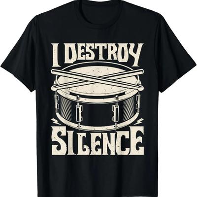 Ich zerstöre die Stille - Schlagzeuger Perkussionist Schlagzeug Musiker T-Shirt