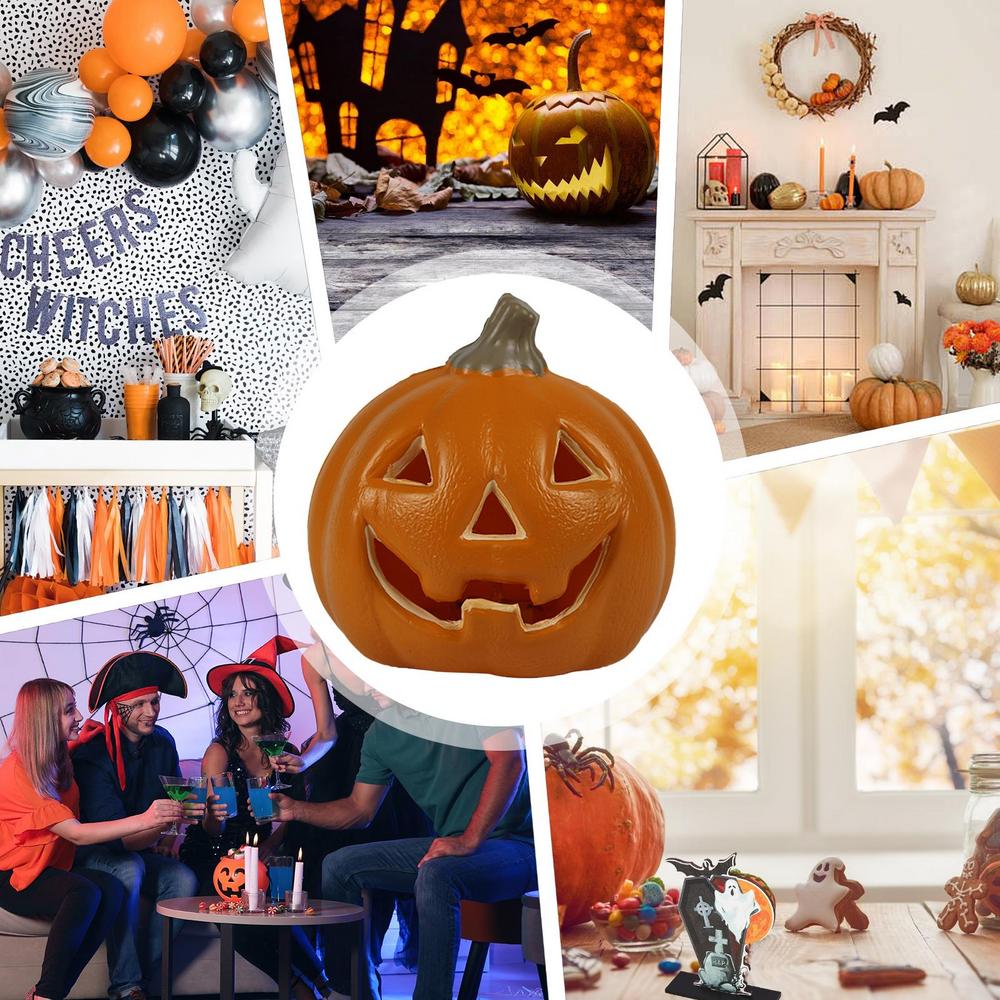Pumpkin Desk Light Resin Pumpkin Statue Lamp Festival Atmosphere Desk Lights For Amusement Park Dining Table Harvest Day