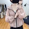 Women's Short Lightweight Loose-Fit Summer Sun Protection Jacket Design Versatile Hooded Outerwear for Small Figures