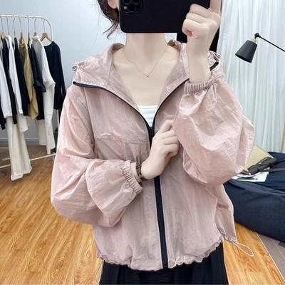 Damen Kurz Leicht Locker Geschnitten Sommer Sonnenschutz Jacke Design Vielseitige Kapuzen Oberbekleidung für Kleine Figuren