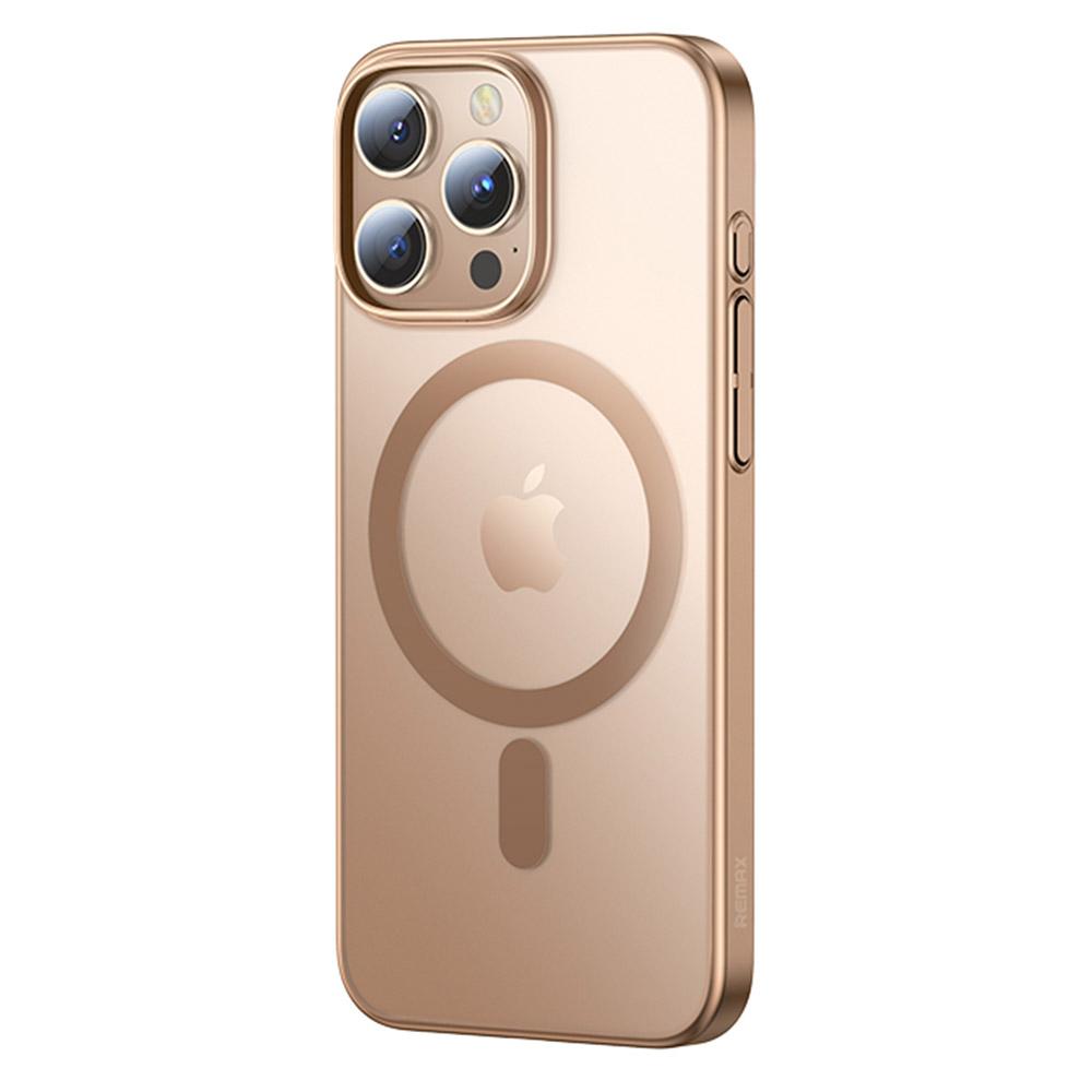 

REMAX RM-1625 Чохол для iPhone 16 Pro Max Сумісний з MagSafe Шкіряний на дотик Гальванізований Тонкий Чохол для телефону Desert Gold