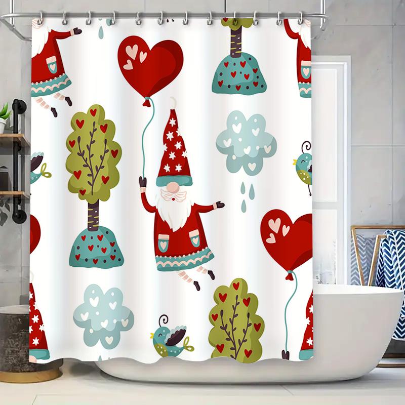 

Причудливый набор занавески для душа ко Дню святого Валентина с рисунком воздушных шаров с сердечками. Идеально для декора ванной комнаты, идеи для подарков! 90x180cm