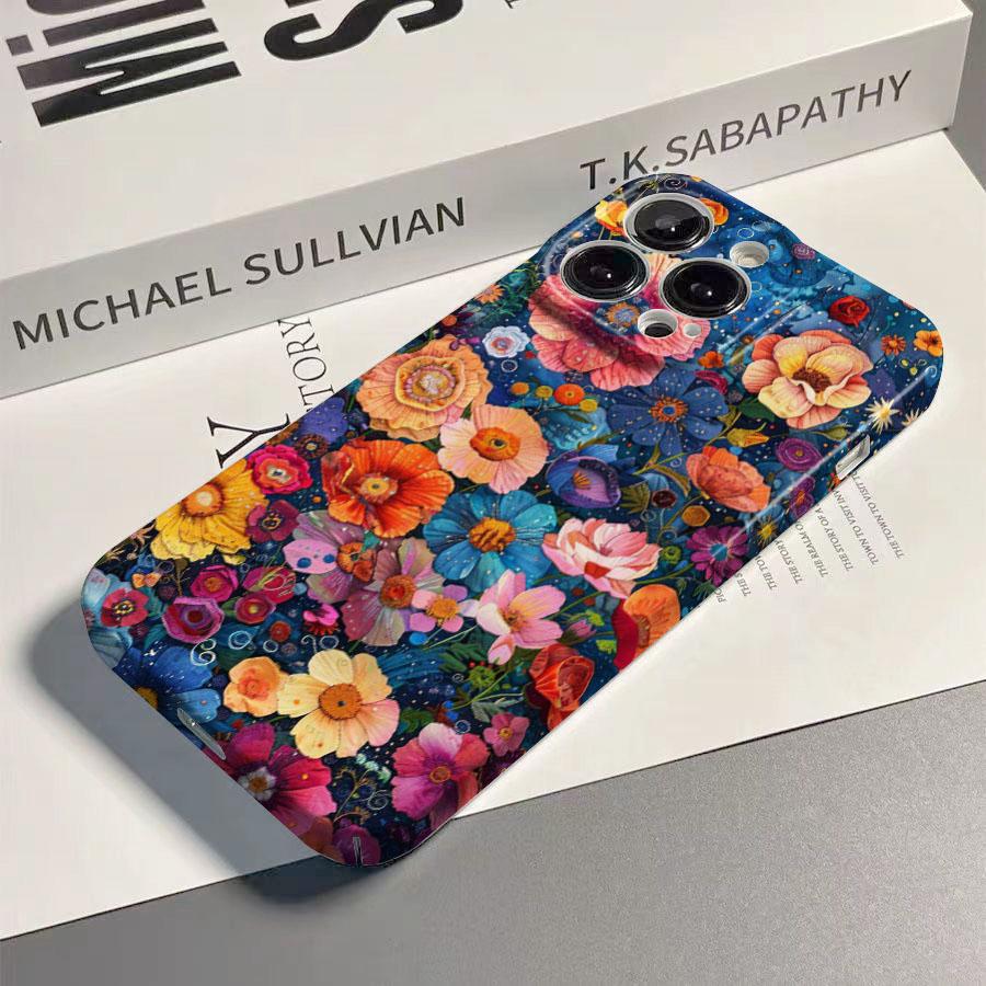 Luxury Flower Phone Case for Samsung Galaxy S20 S21 S22 S23 S24 S25 FE Plus Note20 Ultra 4G 5G Glossy Film Hard PC Cover