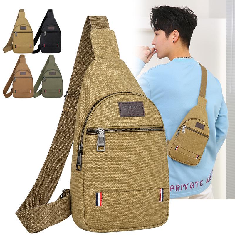 Korean Style Men's Oxford Cloth Crossbody & Waist Bag - Canvas Chest & Shoulder Bag