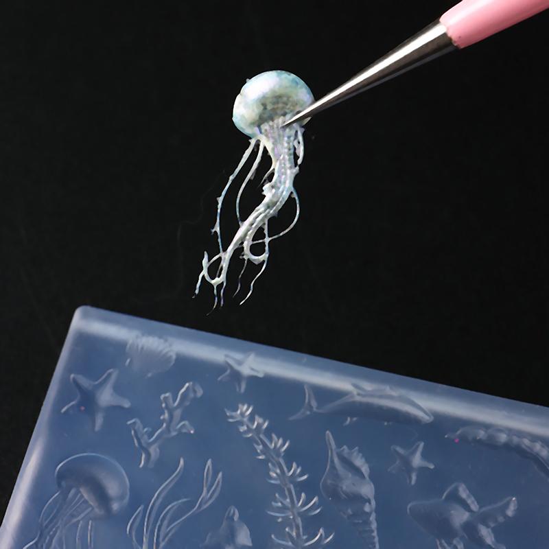 Nail Art Soft Silicone Mold Shell Conch Molds 3D Silicone Carved Ocean Style Diy Nail Design Template Nail Accessories For Salon