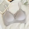 Special skin tone foundation seamless gathering bra summer thin small chest thin shoulder strap sling