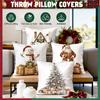 Vintage Christmas Series Pillowcase Printed Polyester 40/45/50cm Throw Pillowcover Decorative Sofa Cushion Pillowslip Home Decor