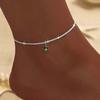 Funkelnde dünne Kette Fußkettchen für Frauen Zirkon Herz Kreuz Anhänger Doppelschicht Armband am Bein Fuß Trendy Sommer Strand Schmuck