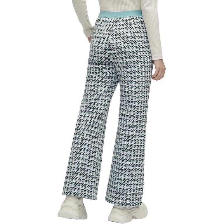 FILA Emerald Plaid Knit Wide-Leg Casual Pants Women bottoms F11W414602F-ZA