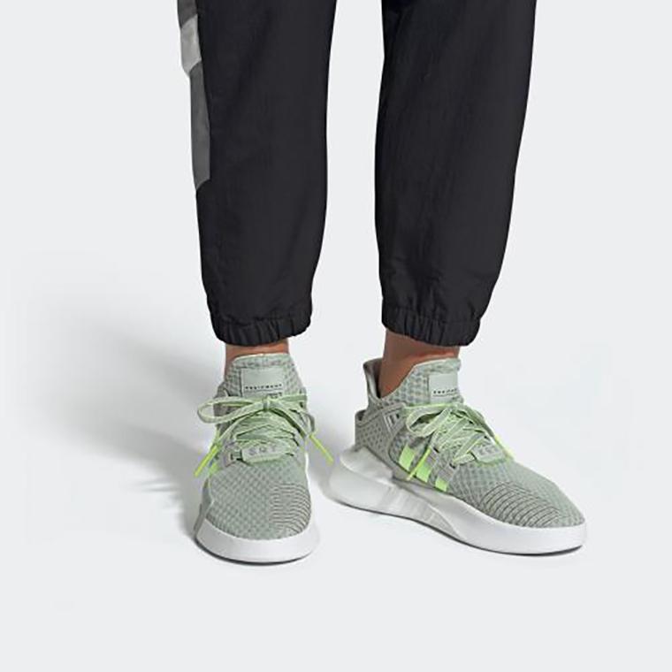 Adidas Originals Eqt Bask Adv Retro Cómodo Absorción de Impactos Antideslizante Media Caña Zapatos Casuales de Estilo de Vida Unisex Zapatos Casuales Verde Gris BD7783