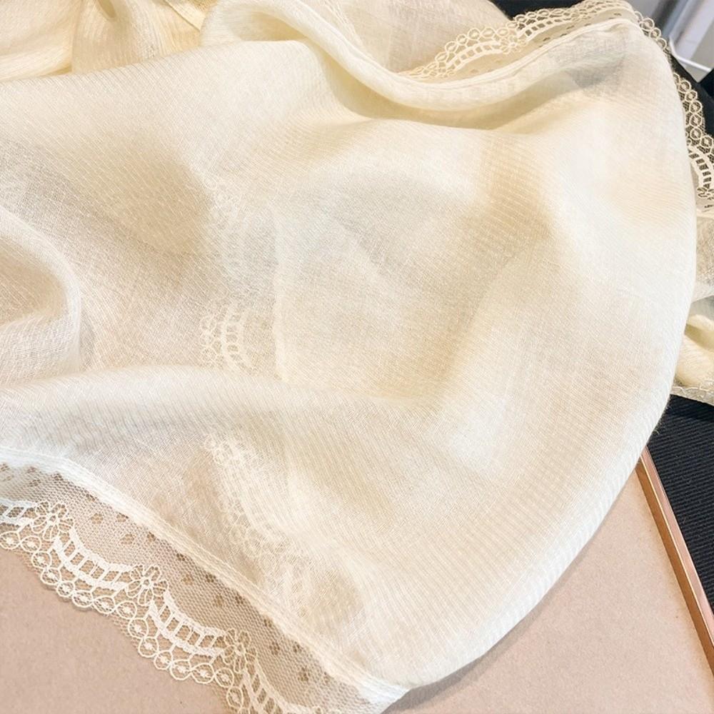 Solid Color Cotton Linen Scarf Elegant Silk Scarf Versatile Shawls Wraps  for Women