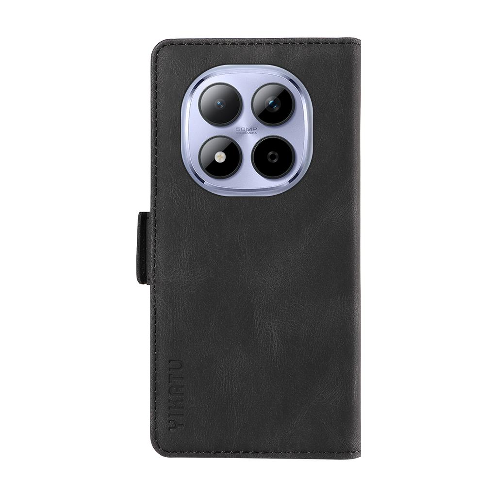 Pro Xiaomi Redmi Note 15 Pro 5G (Globální) Kožené pouzdro YIKATU YK-005 s povrchem na dotek, peněženkové pouzdro na telefon