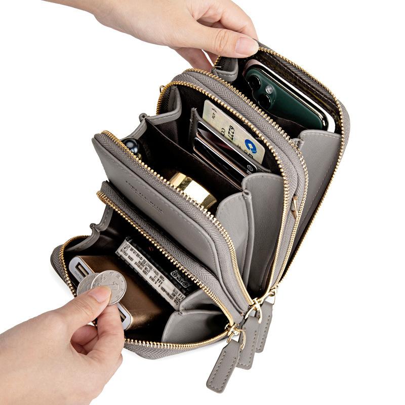 Touchscreen Handytasche Damen Umhängetasche neue Handy-Tasche mit großer Kapazität multifunktionale modische und einfache kleine Schultertasche