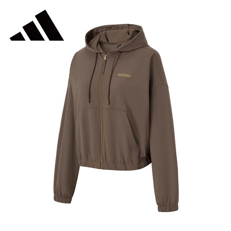 Adidas Women s Short Zip Hooded Casual Sport Jacket KA3938 M