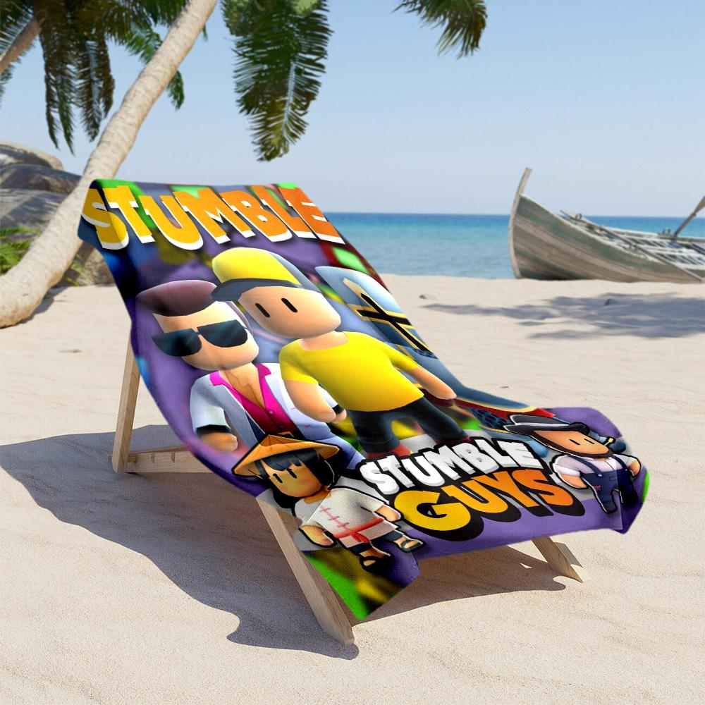 Stumble Guys Beach Towel Super Soft Microfiber Quickdry Fabric Comfortable Lightweight Suitable for Swimming, Gym, Camping, Yoga Vacation
