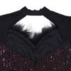 C7055 European & American Sequin Deep V Long Sleeve Mini Dress - Women's Fashion
