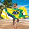Brasilien Kunstwerk Gedrucktes Mikrofaser Strandtuch, Weich und Saugfähig, Schnelltrocknend, Ideal für Sommerreisen, Strand-Essentials, Schwimmbad