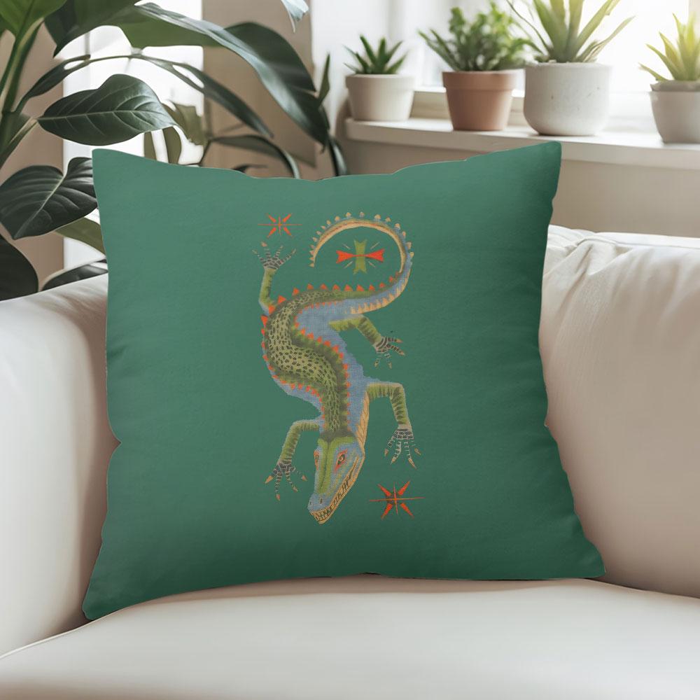 Mythical Lizard Tapestry square Jacquard Pillow Cover for Sofa Office Waist Cushion Cover Home Decorative Pillowcase