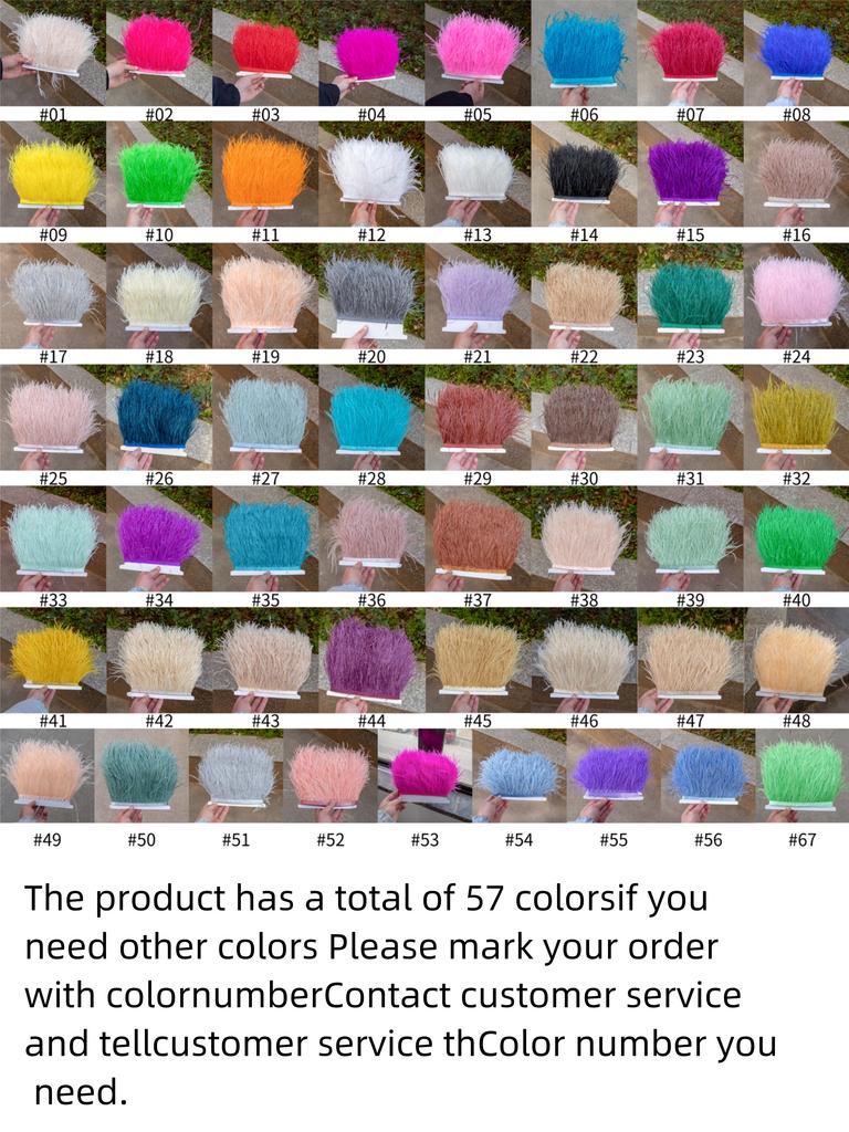 Feder1Meter Hohe Qualität Straußenfedern Band Straußenfederbesatz Hoch 8-10cm Bastelbedarf Hochzeitskleidung Accessoires Dekoration