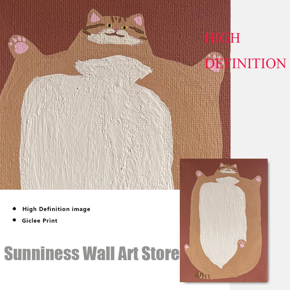 Funny American Fat Cat Art Plakáty Roztomilý mazlíček Obrazy na plátně Moderní zvířecí nástěnné obrazy do obývacího pokoje Domácí dekorace