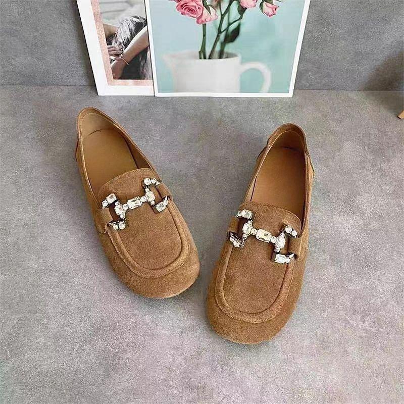 2025 Spring Women's Retro Suede Soft Sole Loafers - Versatile Round Toe Flats