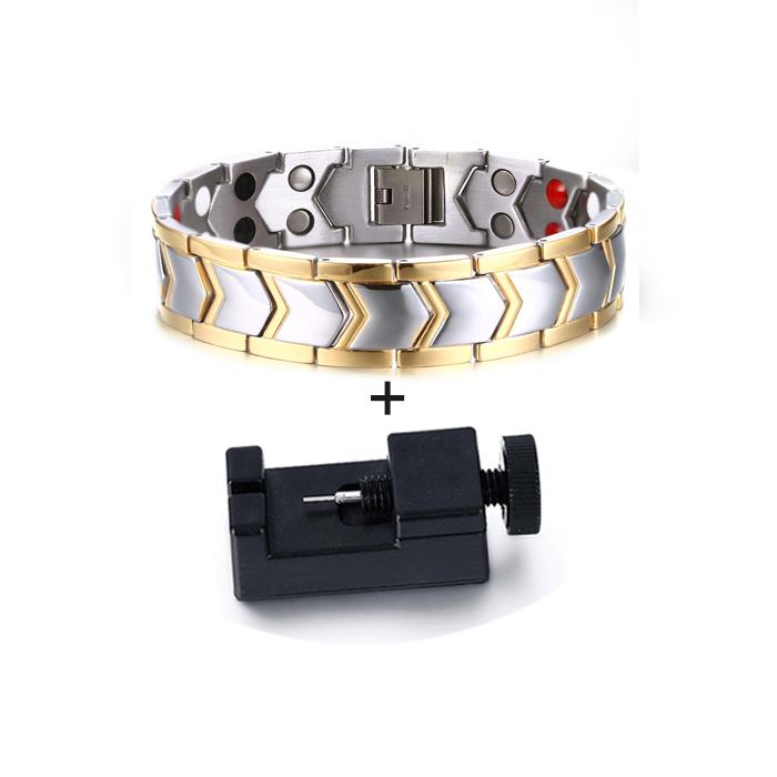 Wrist Band Magnetic Bracelet Male Black Stainless Steel Bracelet Men Hand Chain Wide Health Energy Germanium Bracelets for Men