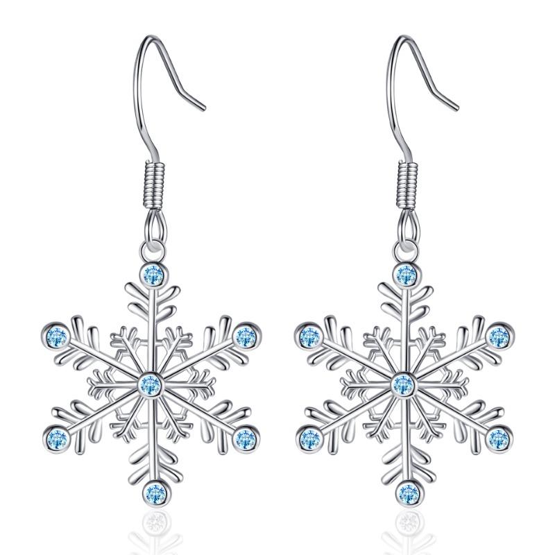 New Christmas Earrings Niche Design Versatile Snowflake Pendant Exquisite Fashionable Earrings