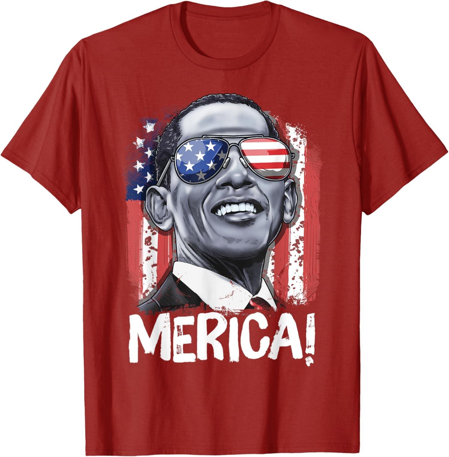 

Barack Obama 4Th Of July Merica Usa American Flag Unisex T-Shirt 5XL різнокольоровий