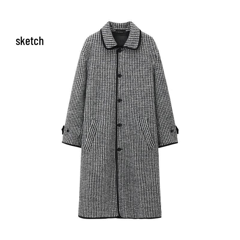 

CROQUIS Men s 2024 Spring Plaid Wool Overcoat M