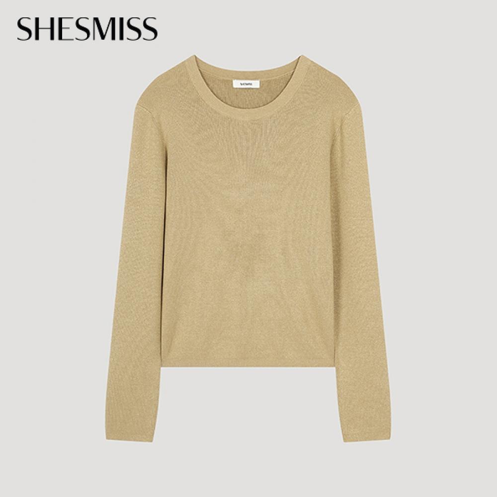 

She S miSS Glitter Round Neck Knit SSkpoo31060 Be beige/55