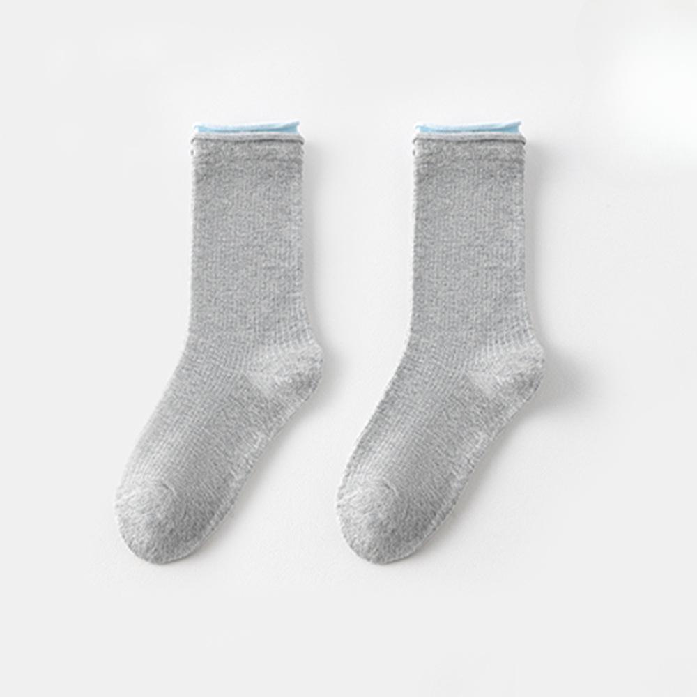 

Двухслойные носки-обманки для женщин, модные носки с отворотами для весны и лета, летние серые тонкие кружевные дышащие махровые носки 1 pair светло-серый