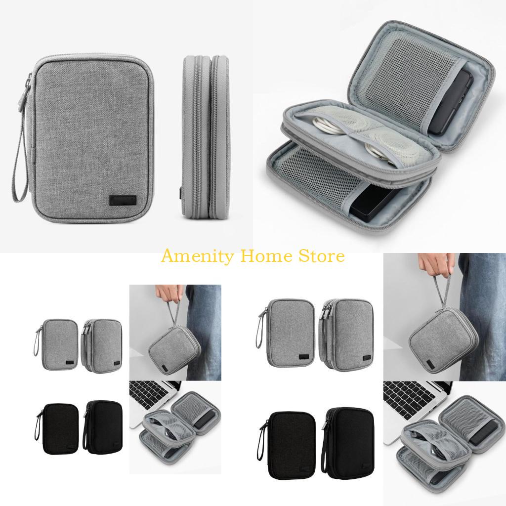 F26C Convenient Hard Disk Storage Sleeve Hard Drive Holder Power Banks Organizer Bag Earphone Case for Business Professionals