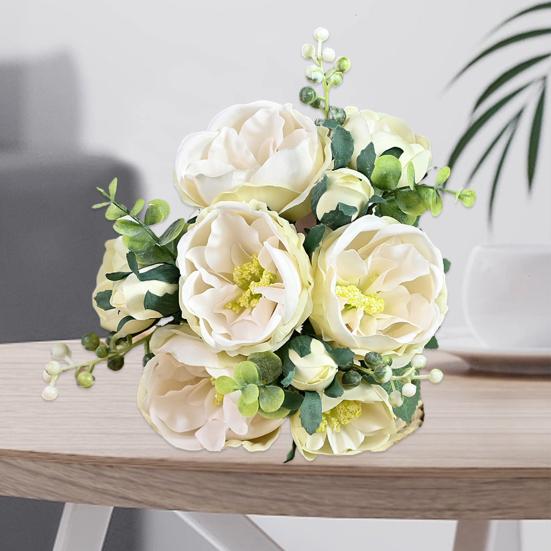Wedding Bouquet Realistic Romantic Aesthetic Decorative Faux Silk Flower 10-headed Simulation Hibiscus