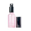 Pink Glass Perfume Bottle with Spray, Screw Cap, Essential Oil Dropper, and Lotion Dispenser