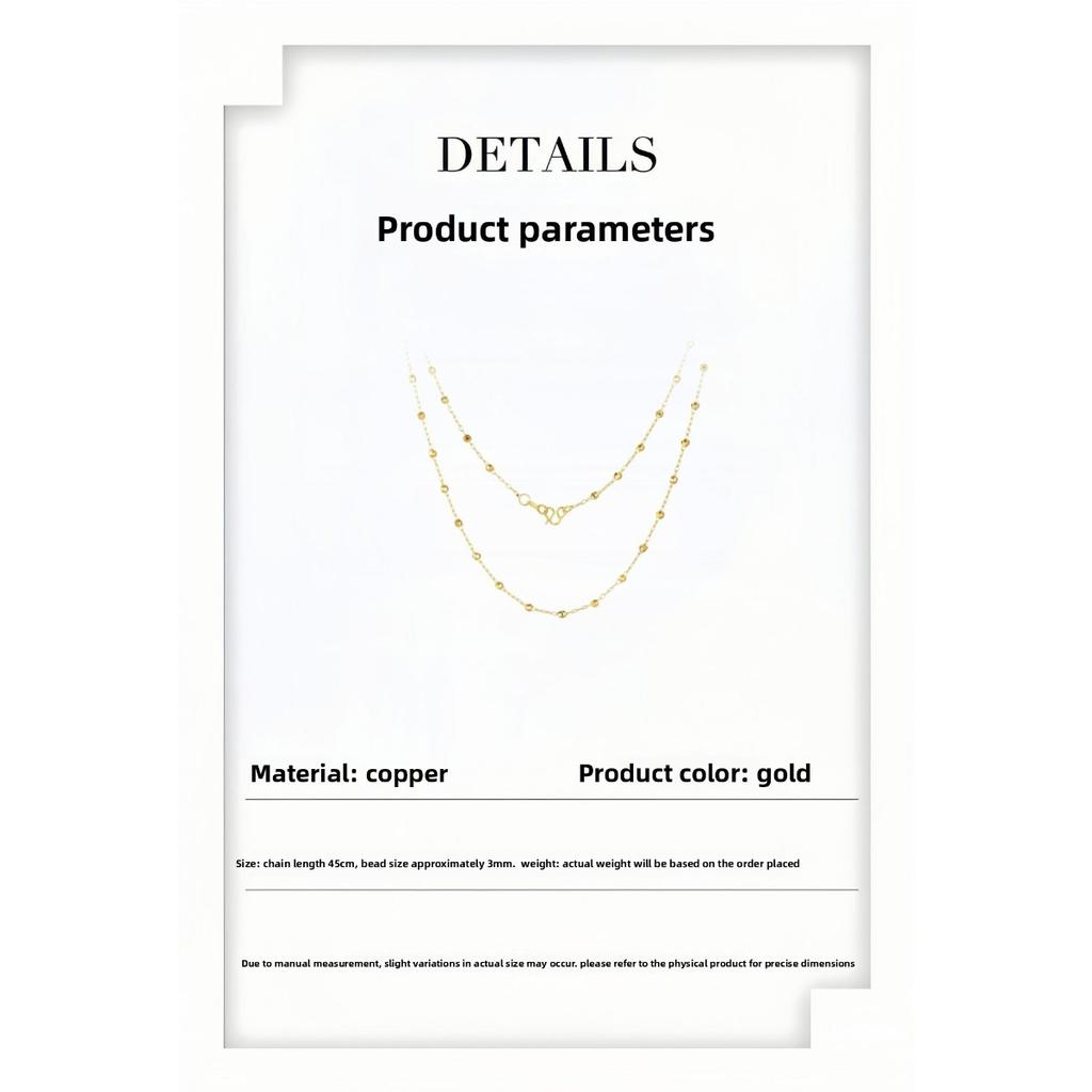 French Light Luxury Necklace Women's Design Sense Round Bead Between Beads Collarbone Neck Chain