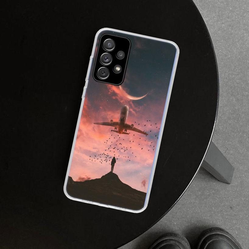 Aircraft Airplane Plane Fly Travel Cloud Phone Case for Samsung Galaxy A17 A16 A26 A36 A56 A57 A37 A15 A25 A35 A55 A14 A24 A34 A