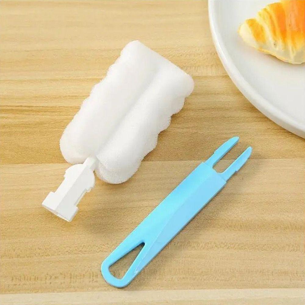 Long Handle Milk Bottle Brush Detachable Cup Cleaning Brush Sponge Cup Washing Brush  Kitchen