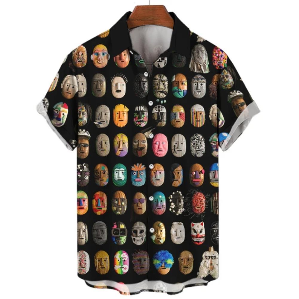 Camisa Vintage para Hombre 3D Lucha Libre Mexicana Estampada Ropa de Alta Calidad para Hombre Holgada Oversize Moda Casual Manga Corta