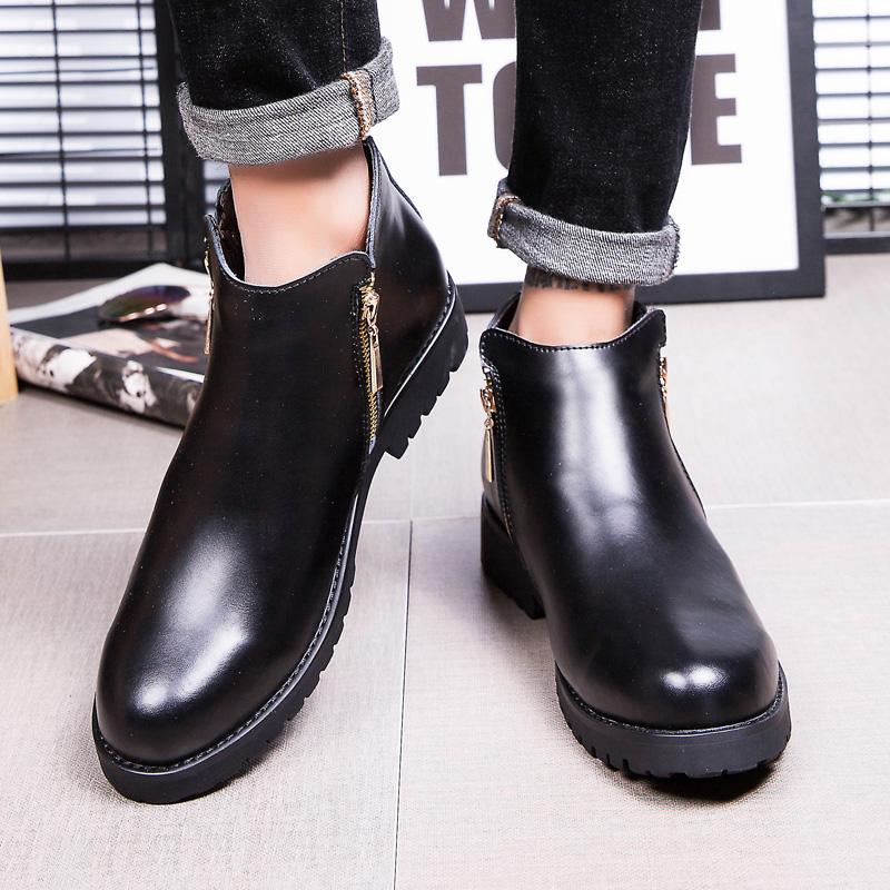 Genuine Leather Classic Male Ankle Boots 2024 High Quality Desert Boots Side Zipper All-match Motorcycle Boots