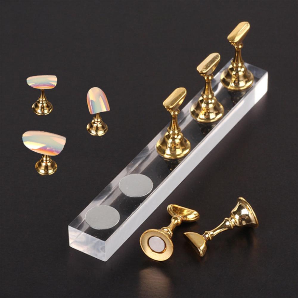 5 Pcs/set False Nail Tips Display Stand Holder Set Magnetic Clear Showing Shelf Practice Holders