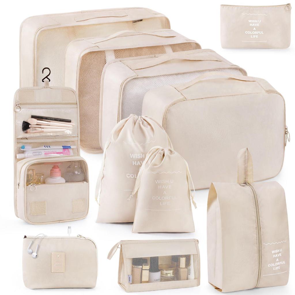 Seven-Piece Travel Storage Set: Wash Bag, Clothes, Underwear Organizer & Folding Sub-Pack