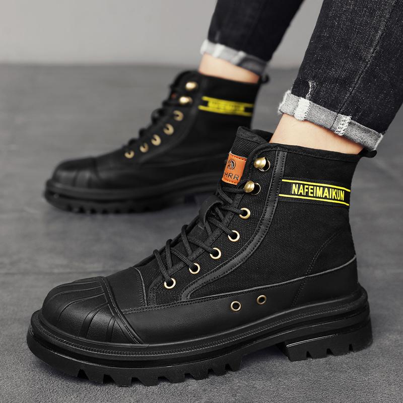 

Мотоциклетные ботинки Мужские Осенние износостойкие парусиновые туфли Рабочие ботинки Высокие ботинки до щиколотки Короткие ботинки Обувь для ходьбы 39
