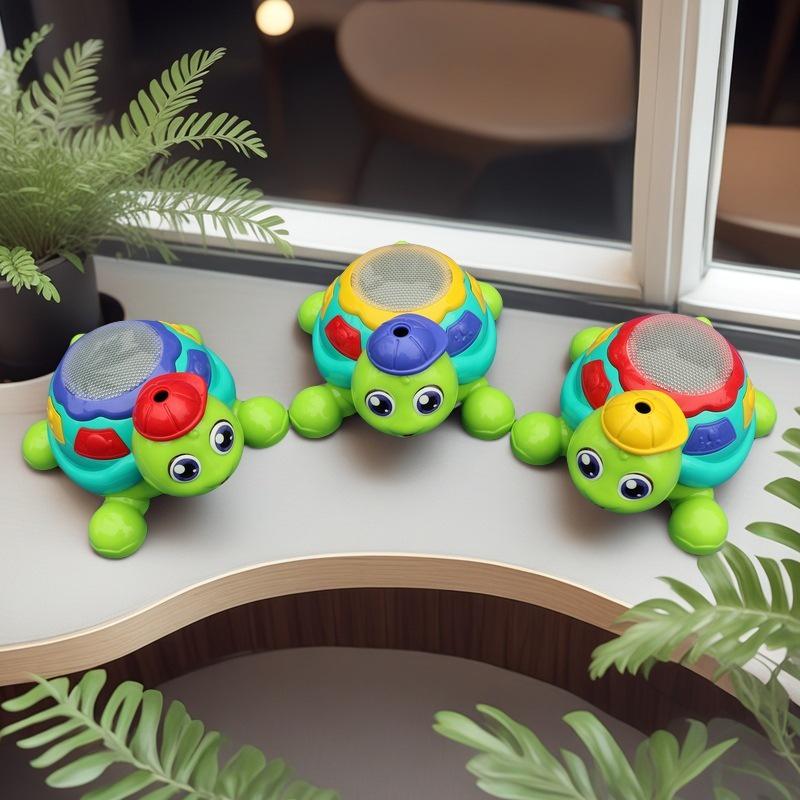 Adorable Electric Blowing Turtle: Children's Educational Light-Up Toy for Birthdays & Kids' Day
