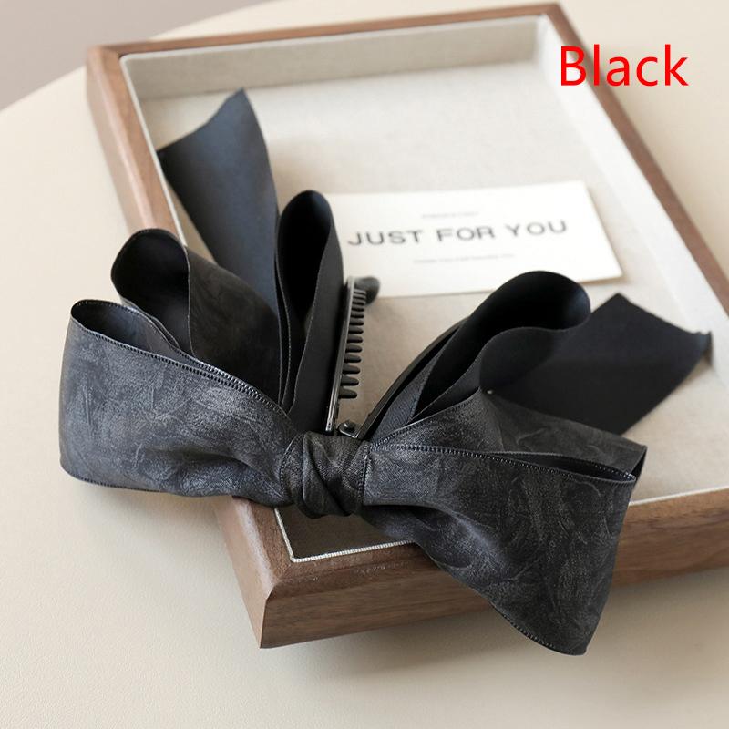 

Dyeing Bow Banana Clip High Ponytail Hair Clip Original Twist Clip High-End Temperament Vertical Clip Hair Clip Female чёрный